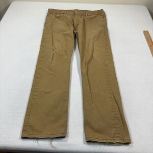 Levis 513 Pants Mens 38x30 Beige Straight Med Wash Mid Rise Stretch‎ Jeans
